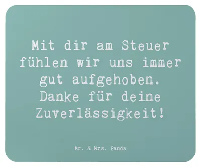 Produktbild von Mr. & Mrs. Panda Mouse Pad Spruch Busfahrer Sicherheit - Meeresbrise - Geschenk, mousematte, mausteppich, Mousepad, computermatte, Dankeschön, Aufmerksamkeit, Danke