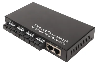 Zdjęcie produktu dla Konwerter mediów Ethernet–światłowód, transmisja 1310 nm, 10/100 Mb/s, zasięg do 25 km, złącza RJ-45 i SC, przełącznik światłowodowy Ethernet, zasilanie 100–240 V, wtyczka UE
