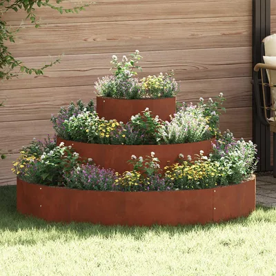 Produktbild von vidaXL Garten-Pflanzgefäß Braun 120 x 120 x 20 cm Wetterfeststahl