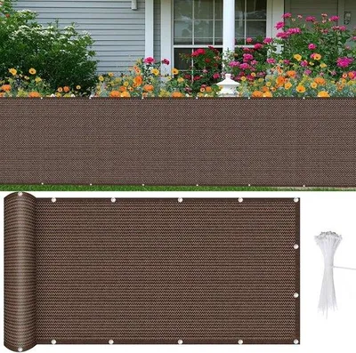 Productafbeelding van Balkonscherm - Windscherm Privacy - Buitenruimte Afschermen - HDPE Weerbestendig - 40 x 760 cm - Bruin
