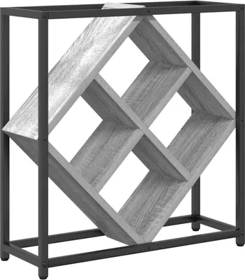 Obrázek produktu pro vidaXL Regál na víno Sonoma, šedý, 51 x 18 x 52,5 cm, dřevotřísková deska