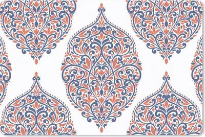 Produktbild von MuchoWow® Schreibtischunterlage Muster - Blau - Orange 60x40 cm - XXL Mauspad - Großes Mauspad