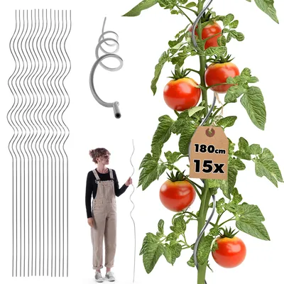 Image de KADAX Tuteur végétal en spirale en aluminium, 180 cm, 15 pièces