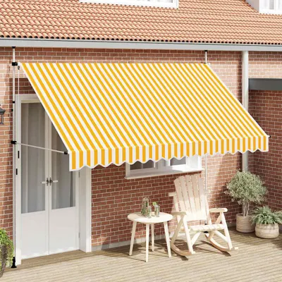 Produktbild von vidaXL Einziehbare Markise Handbetrieben 350 cm Orange/Weiß Gestreift