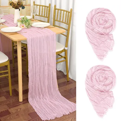 Obrázok produktu pre 2 kusy látkových obrusov – svetloružová farba, 90 x 300 cm