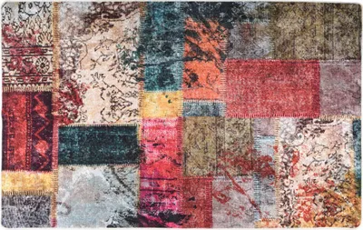 Produktbild von The Living Store Teppich Waschbar Patchwork 160x230 cm Mehrfarbig Rutschfest