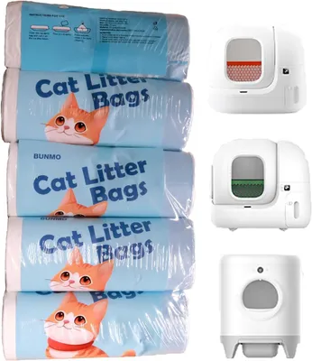 Productafbeelding van Kattenbakzakken - 100 stuks - 55 x 30 cm - met trekkoord - geschikt voor Petkit Pura Max en Pura X