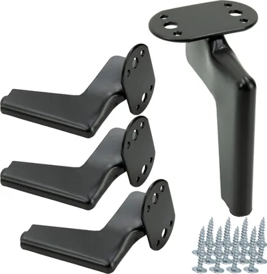 Produktbild von Loft Möbelbeine Set von 4 Stück - Mattschwarz, 12 cm hoch, stilvolles und elegantes Design für moderne Möbelarrangements