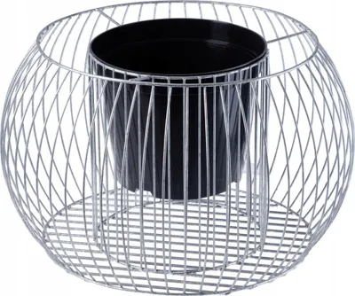 Produktbild von Gabionen Pflanzkübel - Runde Stahl-Gabione - 66 cm - Silber