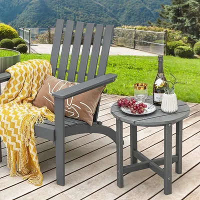 Produktbild von Outdoor-Beistelltisch, wetterfestes HDPE, 46 cm, grau