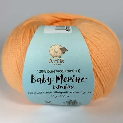 Produktbild von Baby Merino Extrafine Art'is Yarn 100 % Wolle | Mulesing-frei & Superwash (50 g / 200 m) (225 Lachs)