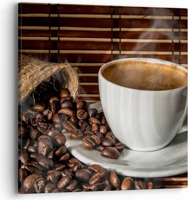 Produktbild von Bild auf Leinwand - Leinwandbild - Aroma Kaffee Getreide - 40x40cm - Wand Bild - Wanddeko - Leinwanddruck - Bilder - Kunstdruck - Wanddekoration - Leinwand bilder - Wandkunst - AC40x40-2382