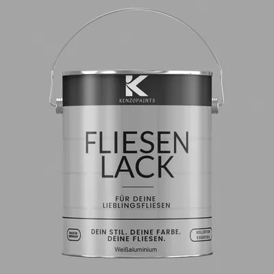 Produktbild von Kenzopaints 2,5Liter Fliesenlack Fliesenfarbe - Weißaluminium (RAL 9006)
