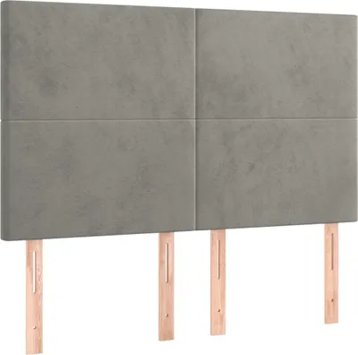 Produktbild von Kopfteil Hellgrau 144x5x118/128 cm Samt
