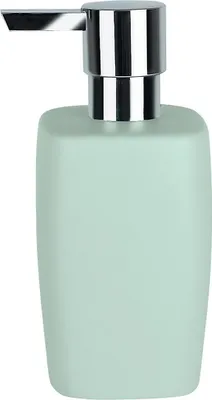 Produktbild von Spirella Seifenspender "Retro" | mit edelstahlfarbener Pumpe | Flüssigseifen-Spender | Porzellan | 300ml | Langliebig und Robust | Pastellgrün