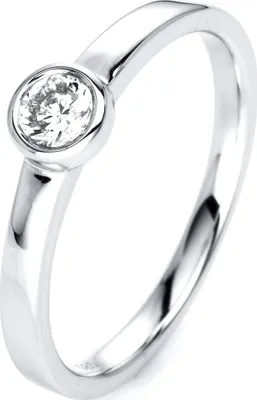 Produktbild von Diamond Group 1J133W454 Ring Damen Brillant 0,25 ct TW-si 14 kt Weissgold Gr. 54