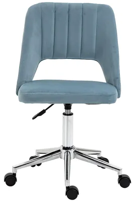 Produktbild von Vinsetto Bürostuhl Drehstuhl Jakobsmuschel-Form Samtartiges Polyester Blau