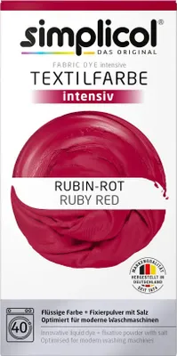 Image de Simplicol peinture textile intense all in 1 liquide en rouge rubis