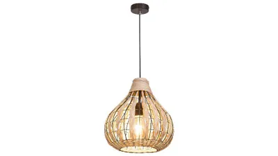 Produktbild von Rabalux 7604 Pendelleuchte 1 Spot Zahara, E27, rund, Tropisch, ø340mm