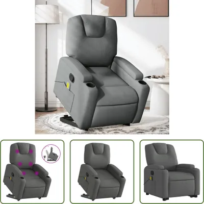 Produktbild von The Living Store Massagesessel mit Aufstehhilfe Dunkelgrau Stoff