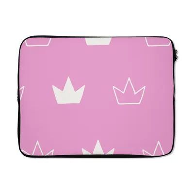 Produktbild von MuchoWow® Laptop Hülle 17 Zoll Laptoptasche Schnittmuster - Mädchen - Krone - Kinder - Zipper - Schutzabdeckung