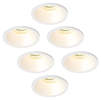 Produktbild von Ledvion 6er Set LED Einbaustrahler Rund Weiss GU10 Fassung 3W Warmweiss