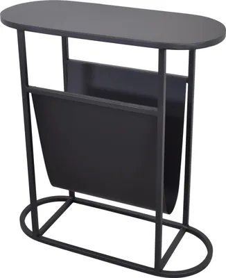 Image de LOFT42 Maggy Table d'appoint avec porte-journaux - Métal - Noir - 47x36x29