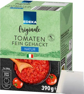 Produktbild von Edeka Originale Tomaten fein gehackt natur (390g Packung) + usy Block