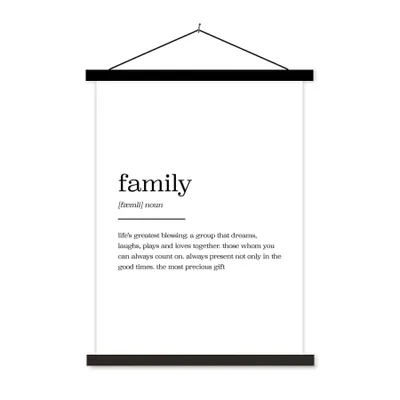 Produktbild von MuchoWow® Textilposter sprichwörter - zitate - familie - Wörterbuch 60x80 cm mit schwarzem Rahmen - Plakathalter