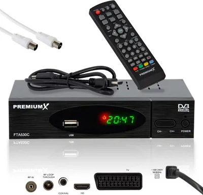 Produktbild von PremiumX Kabel-Receiver DVB-C FTA 530C Digital FullHD TV Auto Installation USB Mediaplayer SCART HDMI inkl. Antennenkabel