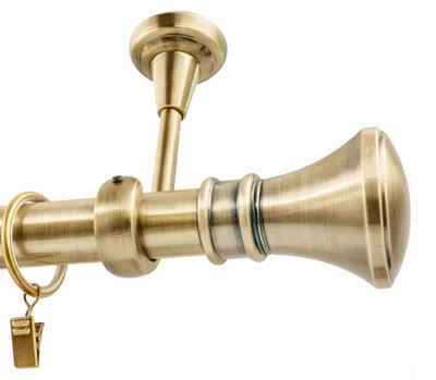 Produktbild von 1-läufig 140 cm Antikgold Metall Gardinenstange Deckenmontage 25 mm Monaco mit Ringen
