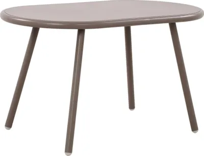 Immagine prodotto di Tavolo da salotto moderno - tavolo da esterno - gambe in metallo antiruggine, resistente agli agenti atmosferici - plastica riciclata | colore: taupe