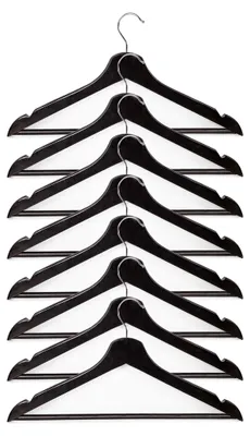 Image de Cintre en bois pivotant avec barrette pantalon noir