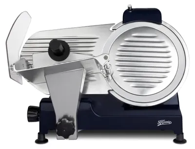 Professionelle Hamschneidemaschine, 25 cm Klinge, 0–12 mm, 282 U/min, blau