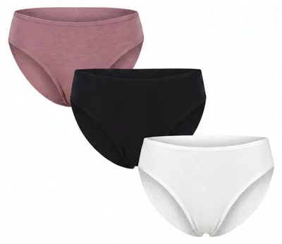 Produktbild von Kisses&Love 3er-Pack Damen-Baumwoll-Slips mit mittelhohem Bund KL10000