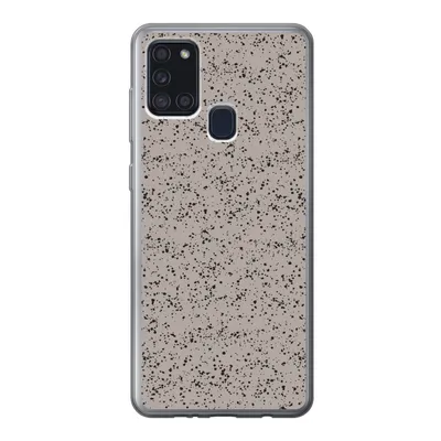 Produktbild von MuchoWow® Handyhülle Schutzhülle Hülle für Samsung Galaxy A21s Polka dots - Schwarz - Grau Silikon Softcase Handy Hülle - Hartschale