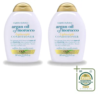 Produktbild von 2 x OGX Argan Oil of Morocco Conditioner - Leichtgewichtig - 385 ml - Vorratspackung - 2 Stücke