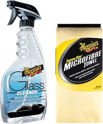 Produktbild von Meguiar's® Perfect Clarity Glass Cleaner  Scheibenreiniger Glasreiniger 473 ml + Supreme Shine Microfiber Handtuch