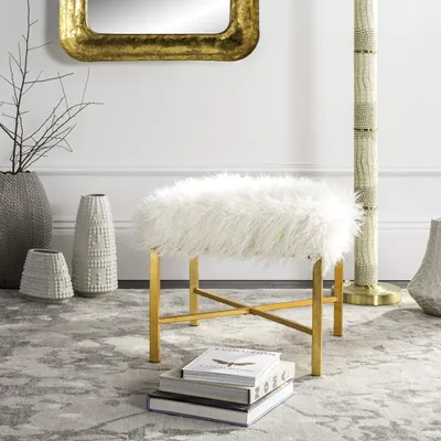 Productafbeelding van SAFAVIEH Moderne binnenbank, wit, 51 x 51 x 45,72 cm