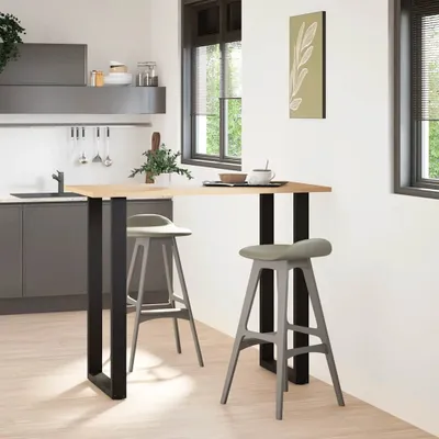 Immagine prodotto di Gambe per tavolo da bar a forma di U 2 pz nere 60x(110-111) cm in acciaio
