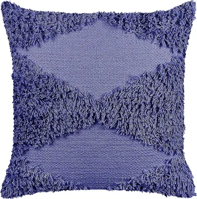 Produktbild von BELIANI Dekokissen Purpur Baumwolle 45 x 45 cm Bezug mit Füllung Reißverschluss Strukturiert Geometrisches Muster Boho Wohnzimmer Schlafzimmer Deko