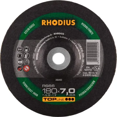 Obrázek produktu pro Brusný kotouč Rhodius RS 66 180x7,0x22,23mm kámen Topline - 200403