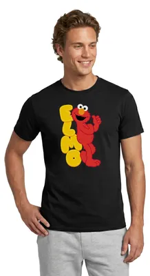 Produktbild von Spreadshirt Sesamstraße Elmo Mit Schriftzug Männer T-Shirt, XL, Schwarz
