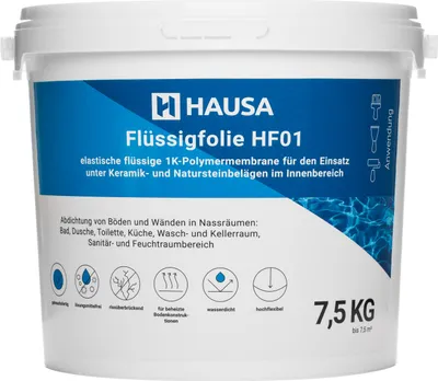 Produktbild von HAUSA Flüssigfolie Dichtfolie für Bad Dusche Küche 7,5kg bis 7,5m2 Badabdichtung