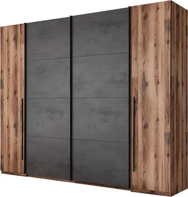 Produktbild von Kleiderschrank Schwebetüren Drehtürenschrank Alpine Lodge - grau 312 cm - SARNIA - Die Möbelfundgrube