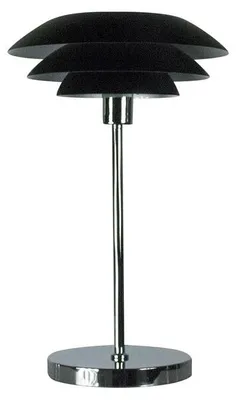 Produktbild von Tischlampe, Tischleuchte, Nachttischlampe, Schreibtischlampe, LED Leselampe, DL31 schwarz/chrom