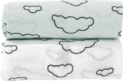 Produktbild von Trois Kilos Sept Bambus Mulltuch Clouds 115 cm x 115 cm - 2 Stück - Grün