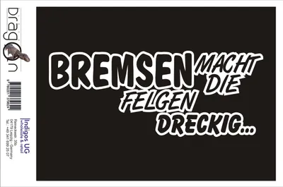 Produktbild von Aufkleber / Autoaufkleber - JDM / Die cut / Auto / OEM - Bremsen macht die Felgen dreckig - 210x83 mm silber - Heckscheibe / Heckscheibenaufkleber