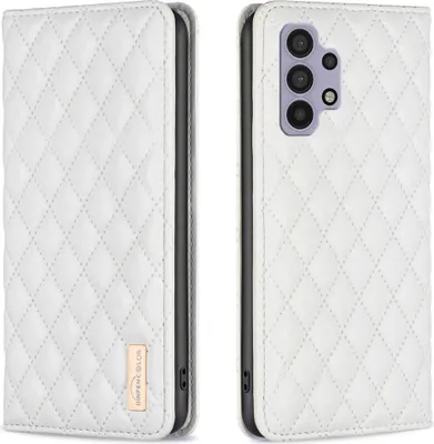 Obrázek produktu pro Galaxy A32 5G Case, Elegantní flipové kožené pouzdro ve stylu knihy se stojánkem pro Samsung Galaxy A32 5G White