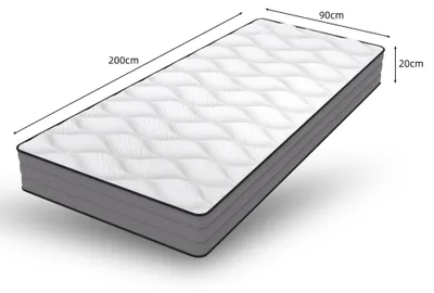Immagine prodotto di Materasso a molle insacchettate  90x200 cm, con 1000 molle e rivestimento in lyocell per un supporto ottimale